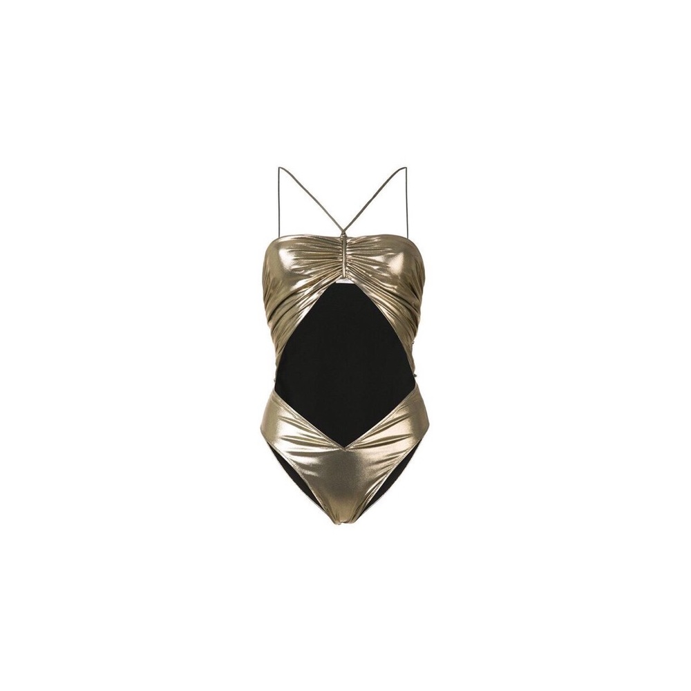📣Saint Laurent - Metallic Gold Cut Out Bodysuit📣
